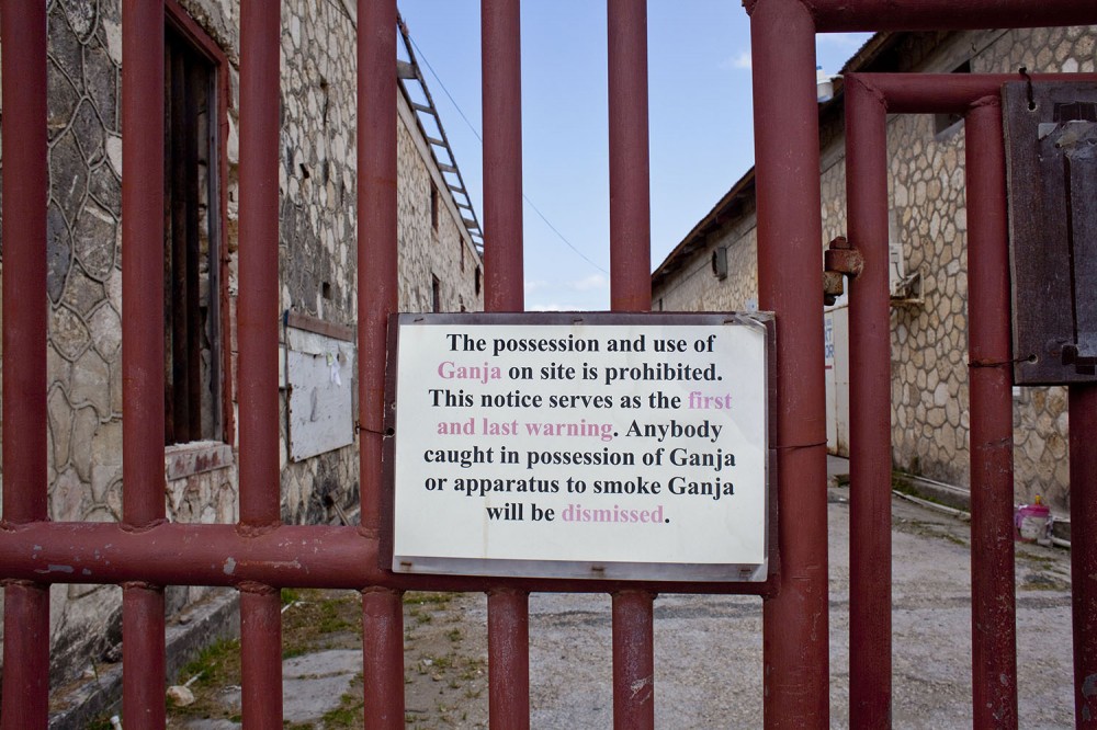 No ganja allowed on the grounds of these historic buildings formerly used in the slave trade